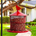 Squirrel Proof Bird Feeder for Outdoors, 4 Lbs Large Capacity Metal Mesh Wild Bird Feeders, Hanging Birdfeeder for Outside Finch, Cardinal, Chickadees, Blue Jay, Red