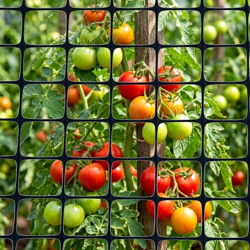Windyun 2 Roll Plastic Mesh Fence, Black Safety Temporary Garden Fencing Animal Barrier Netting for Animal Deer Rabbit Chicken Dog Poultry Construction Snow Fence Patio(50 ft) - size: 50 ft