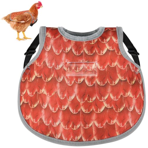 Chicken Saddles for hens,Chicken Apron Back Protector for Hens with Adjustable Strap，Chicken Hen Mating Saddle，Identification Card (Orange) - color: orange