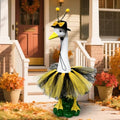 20" Porch Goose Statue with Bee Skirt Outfit, Large Resin Statues - color: Bee Hat and Skirt