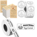 3 in 1 Total 1200pcs Fresh Farm Egg Egg Stickers Set Include 500pcs Farm Fresh Eggs Carton Labels 200pcs Handling Instruction Cards 500pcs Please Return Eggs Carton Labels Stickers