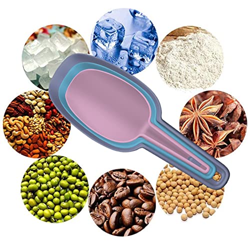 Scoop for Canisters Set of 3, Flour Scoops for Canisters Popcorn Scoop Plastic Scoops for Dry Goods Coffee Beans Cereals, 1.7/3.4/5.1 oz - color: Gray+Blue+Light Pink