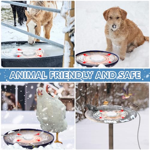 80W Bird Bath Heater for Outdoors in Winter, Thermostatic Controlled Auto Shut Off Birdbaths Deicer, Winter Water Heated De-icer for Livestock and Poultry in Farm and Yard (1PCS) - style: 1PCS