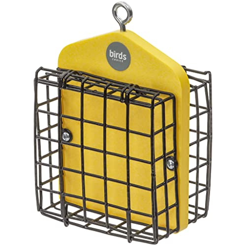 Bird's Choice Suet Feeder for Two Cakes in Yellow Recycled Plastic - color: Yellow