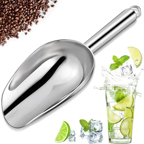 OLESBUR Premium Ice Scoop for Freezer - Multipurpose Metal Ice Scoop for Ice Machine - Stainless Steel Small Ice Scooper for Ice Bucket - Kitchen Gadgets Cookie Flour Pet Dog Food Scoop (3oz) - size: 3oz
