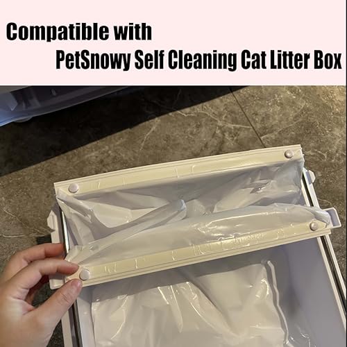 Cat Litter Box Liners for PetSnowy SNOW+ Cat Litter Box (60 Pcs) | Self-Sealing Waste Drawer Bags for Automatic cat Litter Box - color: 60 Pcs
