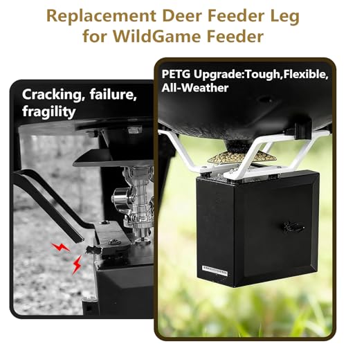 Replacement Compatible with WildGame Deer Feeder Brackets, Replacement Leg Brackets for WildGame Innovations Feeders, Easy Bolt-On Installation for Deer Feeder Stability Repair