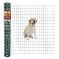 Green PVC Coated Welded Wire Fence 48" x 25' Roll, 2"x3" Mesh, 16 Gauge | Vinyl Coated Garden Fencing, Yard & Pet Barrier, Chicken Wire Fencing, Dog Enclosure Mesh, Vegetable Plant Protector - color: Green, size: 2''x3'' 16GA 48''x25'