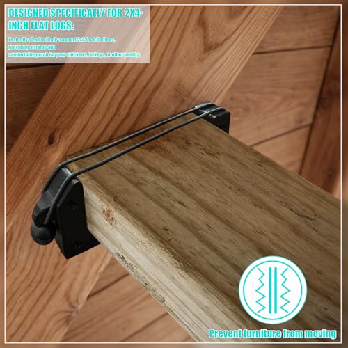 Heavy Duty Poultry Roost Bar Mount Brackets for 2x4in Flat Lumber - Durable & Easy Install Chicken Roosting Bars for Coop, Turkey, and Other Poultry | 4-Pack with Screws