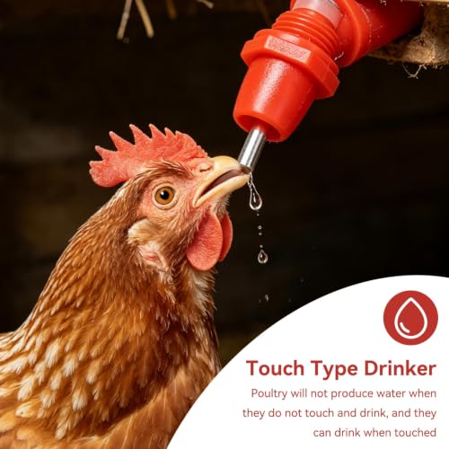 100Pcs Chicken Nipples, Water Nipples for Chicken Watering Poultry Nipples Automatic Chicken Water Nipple Drinker Feeders Poultry Waterer