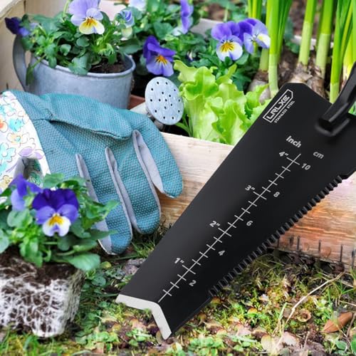 Heavy-Duty Garden Trowel (Red) | Serrated Root Cutter, Rustproof Stainless Steel, Multipurpose Garden Trowel, Suitable for Digging, Weeding, Transplanting - color: Red