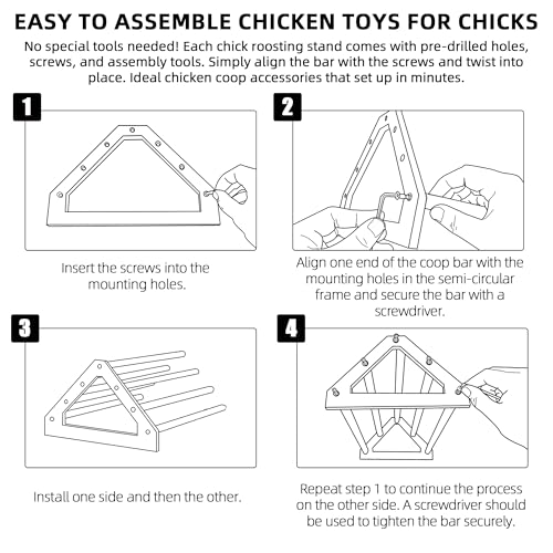 TonGass 3-Pack 15.75" Extra Long Chicken Perch | Freestanding Roosting Bar for Baby Chicks, Durable Polished Pine Roosting Bar, Perch Stand for Chicken Brooder