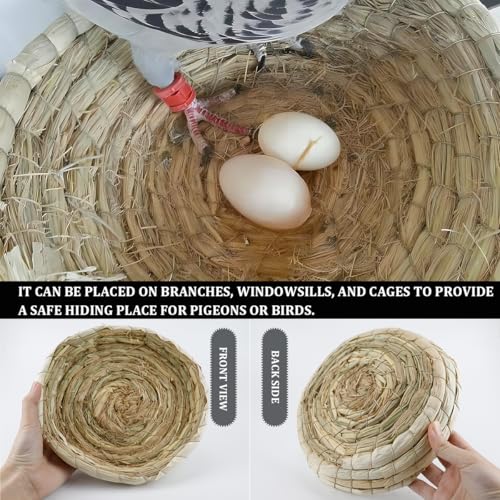 5 Pcs Pigeon Nest, Bird Nest Bowls, Wooden Nest for Pigeons Breeding Hatching (Natural Nest) - style: Natural Nest