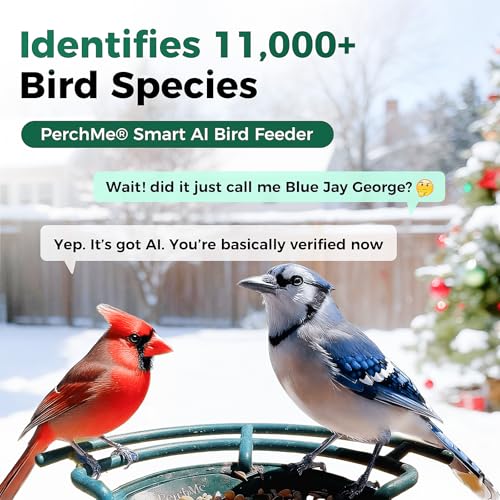 PerchMe® 2026 New AI Bird Feeder with Camera Solar Powered -2K HD Live View,Smart Bird House Camera Wireless Outdoor,DIY Add-ons,Pefect Birding Gift for Parents & Families