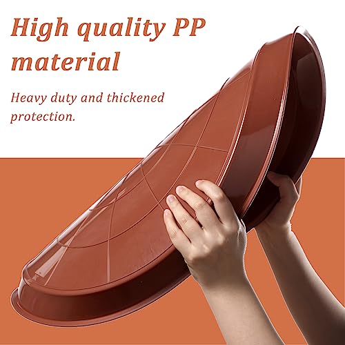 Eccliy 6 Pack Plastic Plant Saucer Heavy Duty Planter Saucers Large Plant Pot Saucers Plastic Water Trays for Indoors and Outdoors Flower Plant Plant Drip (Terracotta,25 Inch) - color: Terracotta, size: 25 Inch, style: Round
