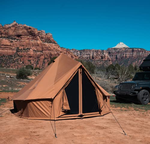 WHITEDUCK Regatta Canvas Bell Tent - w/StoveJack, Waterproof, 4 Season Luxury Camping and Glamping Yurt Tent Outdoor - color: Desert Red, size: 16.5' (5M), Water Repellent
