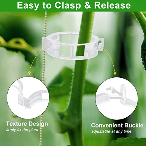 250 Pcs Tomato Clips and Hooks, Plant Support Clips for Tomatoes Grape Grow | for Plants Grow Upright or Prevent Falling Off, Makes Plants Healthier, J Tomato Hooks Trellis Vine Cages Clip