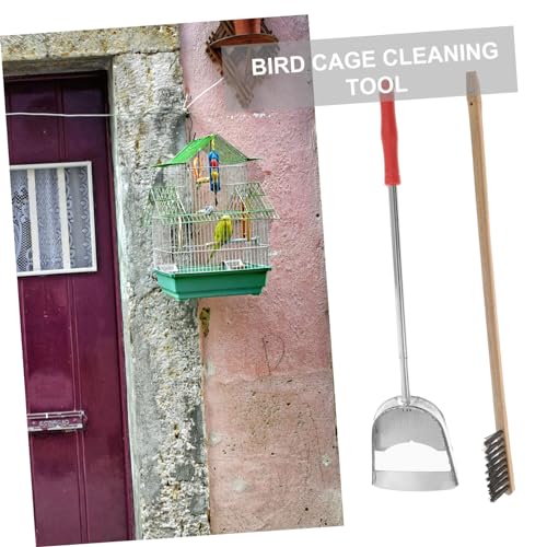 BESPORTBLE 2pcs Bird Cage Cleaning Kit Parrot Cage Brush Scraper Tool Set Suitable for Hamsters Guinea Pigs and More