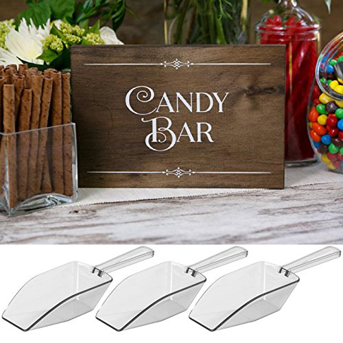 Clear Plastic Acrylic Scoops 12 Pcs | 6.5” Medium Kitchen Scoop | Wedding Desserts | Candy Buffet, Ice Cream, Protein Powders, Coffee, Tea, Flour (12 Pack, 6.5") - color: 12 (Medium Size)