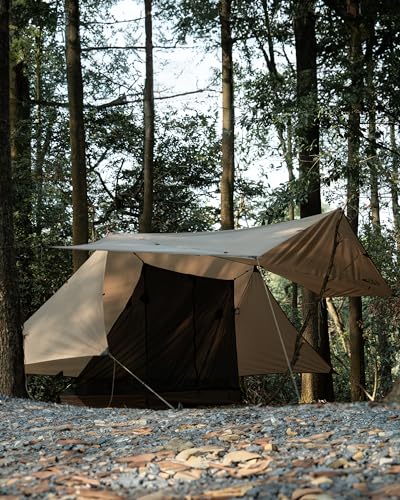 OneTigris Proteus Camping Tarp, Versatile Waterproof Lightweight Tarp Shelter with Doors, Extra Large 20.1ft x 9.2ft, Ideal for Camping, Hiking, Backpacking, Tent, Bushcraft