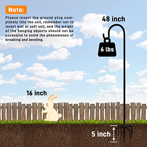 Shepherd Hooks Outdoor 48 Inches for Lanterns Heavy Duty Shepherd Stand Plant Hanger Yard Hooks for Solar Lights,Bird Feeder,Wedding,Mason Jar,Planter Pot,Adjustable Height - color: 48 IN