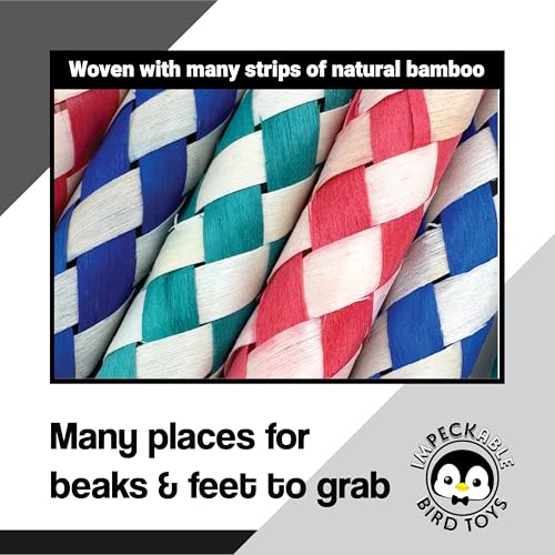 702 Pk24 Chinese Finger Traps for Birds - Shredding & Foraging Fun for Parrots, Parakeets & Cockatiels. Safe Chew Toys & Foot Toys for Conures, Budgies, Macaws. DIY Cage Accessories Parts