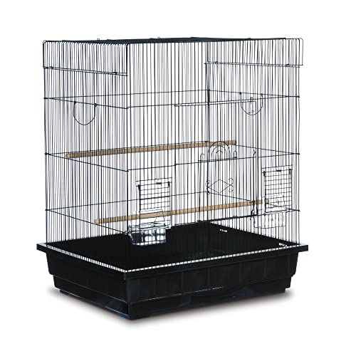 Prevue Pet Products Square Top Parakeet Cage, Black 25.0" L x 21.0" W x 29.5" H - color: Black
