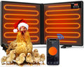 Chicken Coop Heater for Winter with Remote APP Control, 30''x12'' Large Foldable Chicken Heaters Warmer Inside Coop with Adjustable Timer Temp, 180W Safe Flat Panel Radiant Heater for Chickens Coops - color: Black 2G-APP
