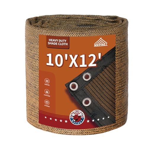 90% Sun Shade Cloth for Garden 10x12Ft UV Resistant Mesh Tarp,Mocha - color: Mocha, size: 10' x 12'-Finished Size