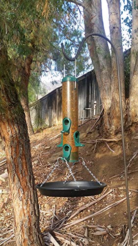 Bird Seed Catcher Tray and Platform Feeder with Adjustable Length Chains (12.5" Wide Black)