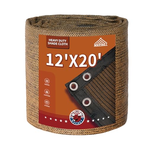 90% Sun Shade Cloth for Garden 12x20Ft UV Resistant Mesh Tarp,Mocha - color: Mocha, size: 12' x 20'-Finished Size