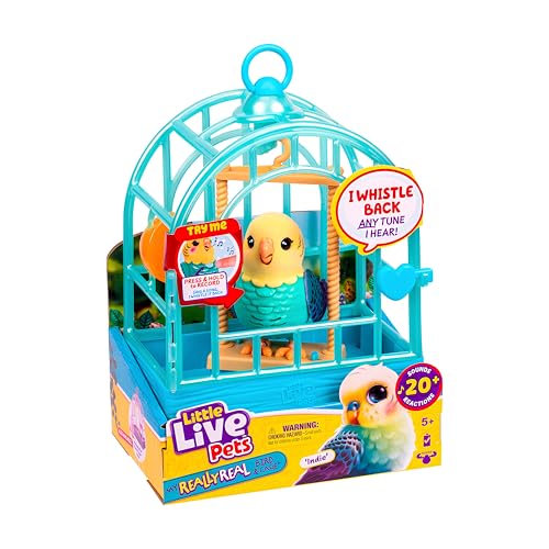 Little Live Pets My Really Real Talking Bird Toy & Cage - Indie, Interactive Voice Repeating, 20+ Sounds & Reactions, Bird Toys for Kids 5-7 | Interactive voice repeating toy, 20+ sounds & reactions, talking bird toys for kids 5-7 - style: Bird & Cage Ind