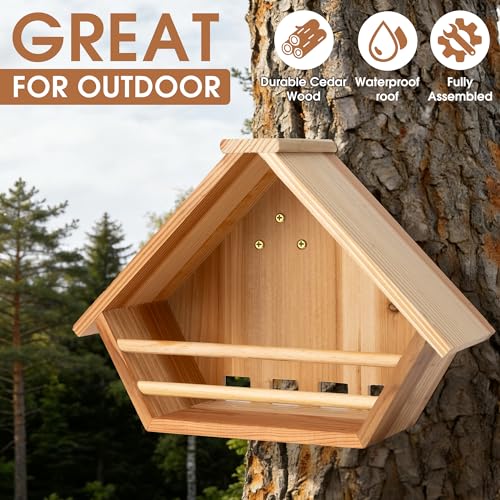 Cedar Mourning Dove Nesting Box, Oltara Wooden Dove Pigeon Bird House for Outdoors