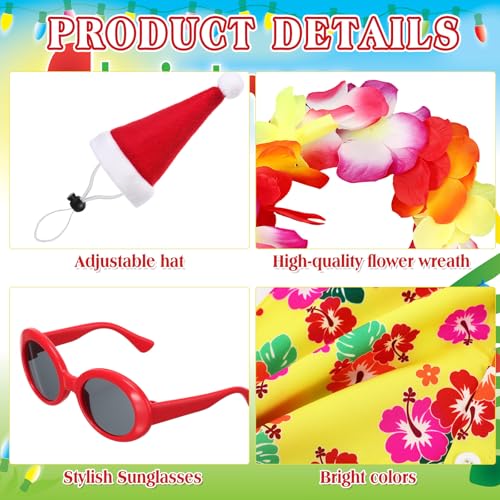 Bikini Porch Goose Outfits with Sunglasses and Swimming Tube for 23" Summer Goose Costume Garden Patio Statue Decor(Summer Christmas 2) - style: Summer Christmas 2