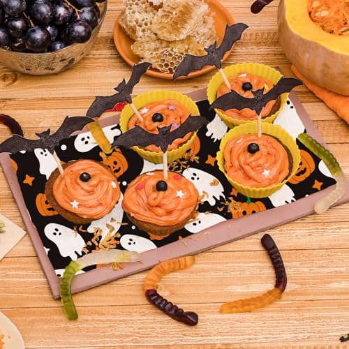 JarThenaAMCS 150Pcs Halloween Wax Paper Pumpkin Boo Ghost Deli Paper Black Sandwich Wrap Paper Tissue Waterproof Oil-Proof Picnic Liners for Party Kitchen Supplies, 9.8 x 8.3 Inch - color: Halloween Pumpkin Ghost