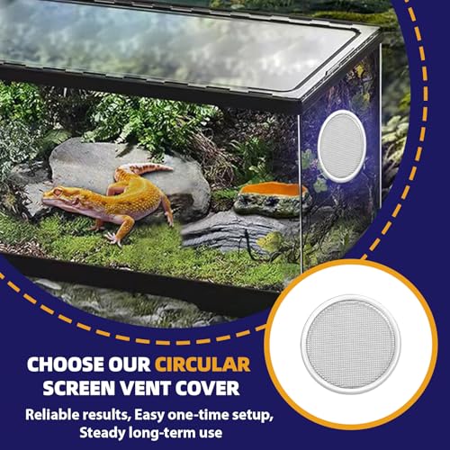 8-Pack 2 Inch Round Vent Covers with Mesh Screen, Metal Circular Vent Screen with Tab Fasteners Compatible with for Pet Cages Reptiles Birds, Storage Racks, Home, Garage and Industrial Ventilation