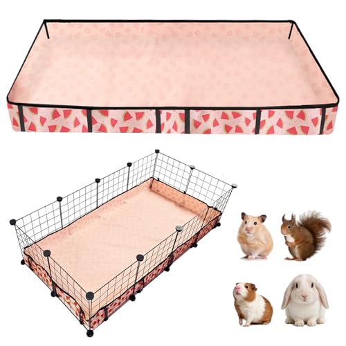 Waterproof Guinea Pig Cage Liners, Washable & Reusable Small Animal Cage Mat, for Rabbit, Hamster, Chinchilla, Hedgehog (Watermelon),C&C 24x48 inches - size: C&C 2x4(24x48 inches)