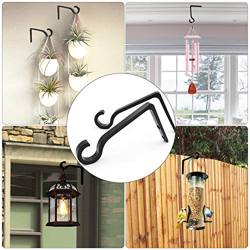 6inch Al-Alloy Hanging Plant Bracket Black 2 Pack | Hanging Bird Feeder, Lantern, Flower Basket | Rust-proof | Max 22lb Load | Shepherd Hooks | Outdoor Indoor, Screws & Anchors - color: Black, size: 6in Aluminum Alloy
