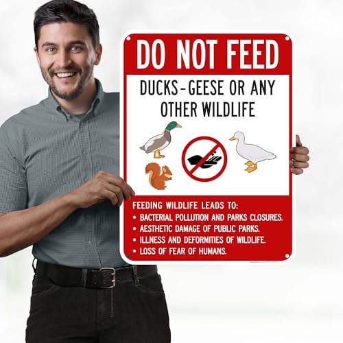 Do Not Feed Ducks Geese Or Any Other Wildlife Sign Sign, 18x24 Inches, 55 mil thick HDPS (high density polystyrene), Made in USA by My Sign Center - size: 18x24 Polystyrene