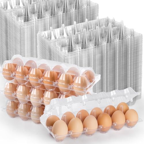 100 Pack Egg Cartons Cheap Bulk,Plastic Egg Carton 2x6 Grids | 12 Count Clear Egg Cartons, Reusable Egg Holder Egg Trays for Family, Chicken Farm, Markets Display - Medium Egg Container - size: 2X6-100PCS