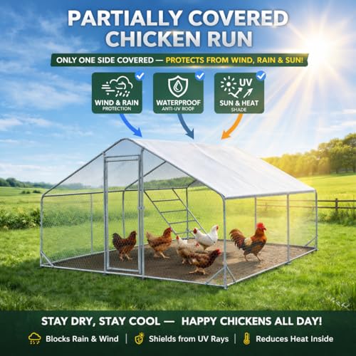 Heavy Duty Metal Chicken Coop with Hardware Cloth (NEW-118.01L x 157.99."W x 80" H) - size: 78.0"L x 78.0"W x 118.0"H