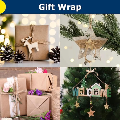 Vanhench Natural Jute Twine Rope 1/13" (2mm) x 1100FT | Jute String Cord for Crafts Gardening Garden Plant Gift Wrapping Arts & Crafts Packing Material Christmas Bulk Decorations - color: Brown, size: 2mm (1/12 In)×1100ft (335m)