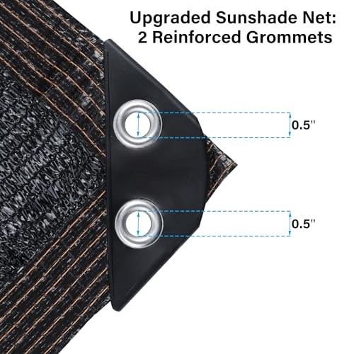 winemana Black Shade Cloth 40%, 5x20 FT Mesh Tarp - Garden Shade for Greenhouse, Patio, Vegetables, Plants Cover and Chicken Coops, Sun Shade Net for Outdoor Protection with Reinforced Grommets - size: 40%-5 FT x 20 FT