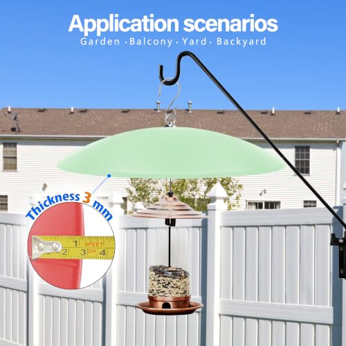 19.25-Inch Extra Large Squirrel Baffle,Hummingbird Feeder Shade Dome Cover, Bird Feeder Rain Guard, Hanging Squirrel Proof for Shepherd's Hook Outdoors(Grass Green) 2 Pack - color: Grass Green, size: 19''/2P