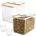 Teenyyou 2 Pack 30 Lbs Airtight Dog Food Storage Container with 2 Scoops, Clear Cat Food Container Storage Bin with Measuring for Dog Cat Bird Other Pet