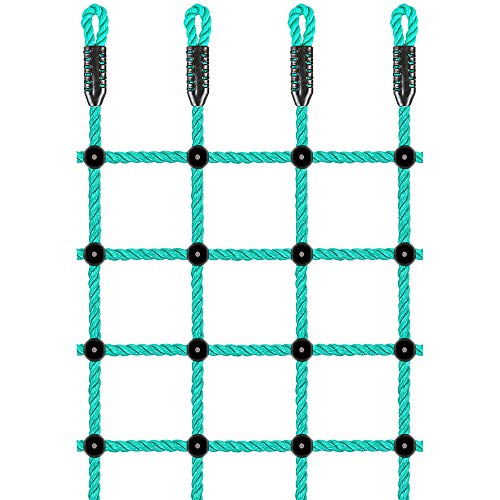 Climbing Cargo Net 30" x 77" Indoor Climbing net, Outdoor Cargo Webbing Net Playground Climbing Net for Treehouse 100% Nylon Material Rope Ladder - color: Green - 30" X 77"