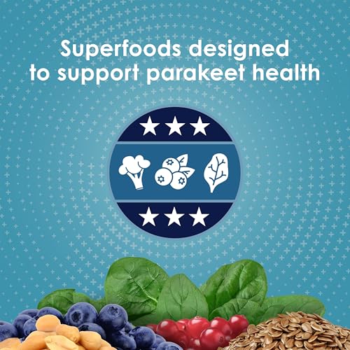 Kaytee Forti-Diet Pro Health Nourish+Protect Parakeet Food, 2 Pounds | Balanced digestion daily. Parakeet seed with superfoods. Prebiotics, probiotics, small bird food - size: 32 Ounce (Pack of 1)