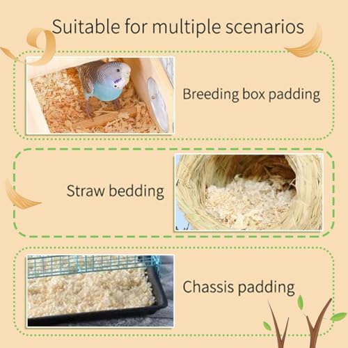 MANON ROSA Wood Shavings for Bird Bedding - Natural Aspen Soft Low-Dust & Odor-Control Nesting Material for Parakeets Parrots Rabbits Cockatiel for Cages, Nest Boxes, Small Pet Litter - size: S(0.33lbs)