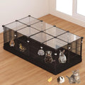 22 Panels Small Animal Playpen, Pet Playpen with Doors & Waterproof Mat | Metal Wire Yard Fence for Rabbits, Guinea Pigs, Hamsters, Chicken, Hedgehogs, Indoor Outdoor C&C Cage Black