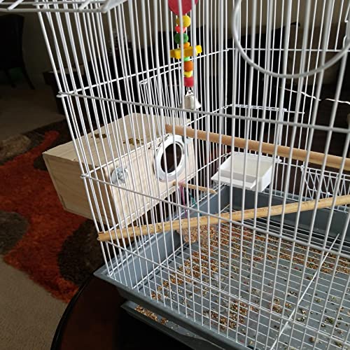 Transparent Parakeet Nesting Box,Wooden Parrot Nest Breeding Box with Perch Natural Bird House for Cage Suitable for Lovebirds Cockatiels Canaries - size: Small